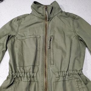 Madewell Military Style Jacket Below Hip Olive Green Size S